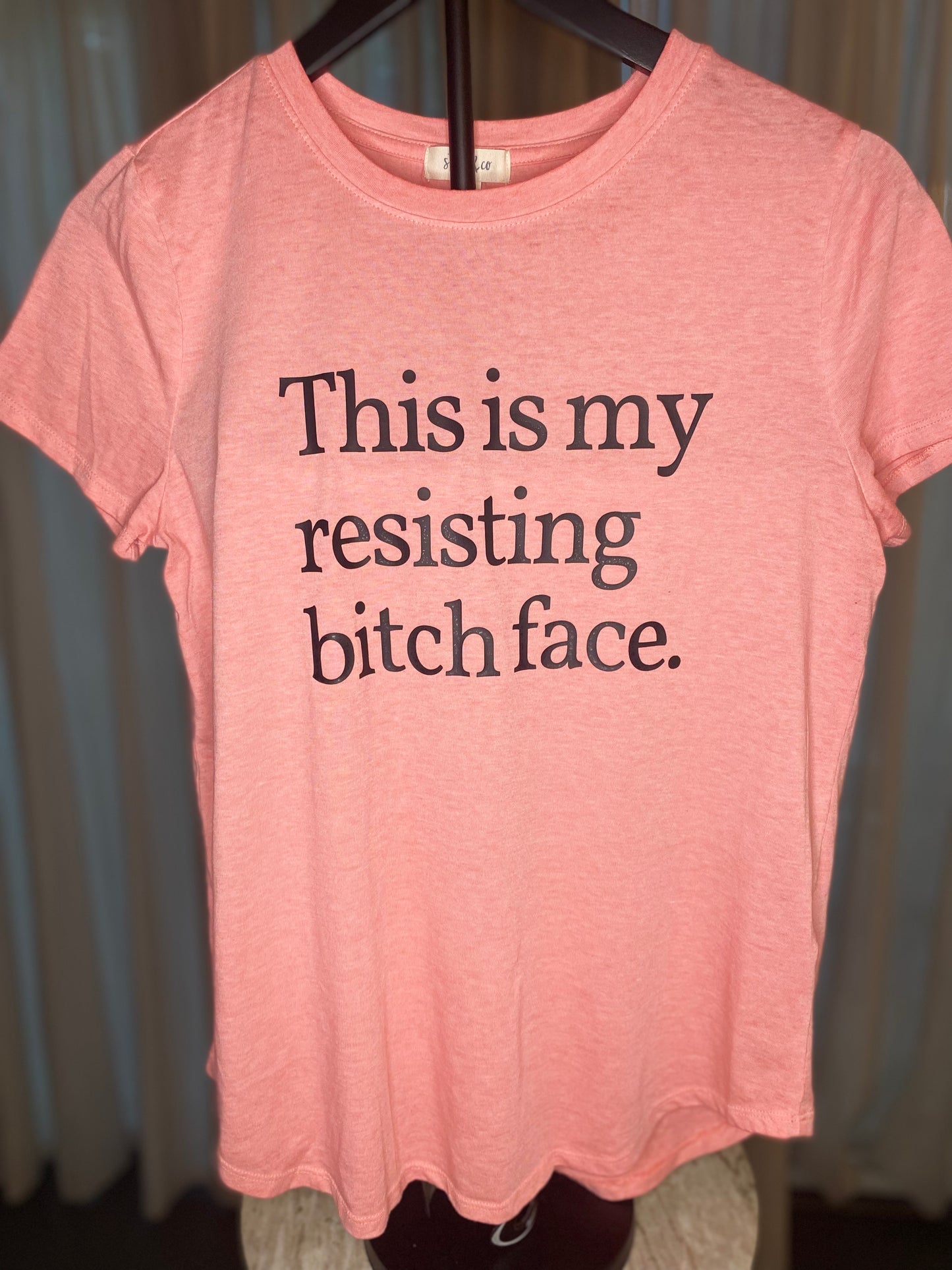 Bitch Face | T-Shirt | Style & Co | Coral | Women's Medium