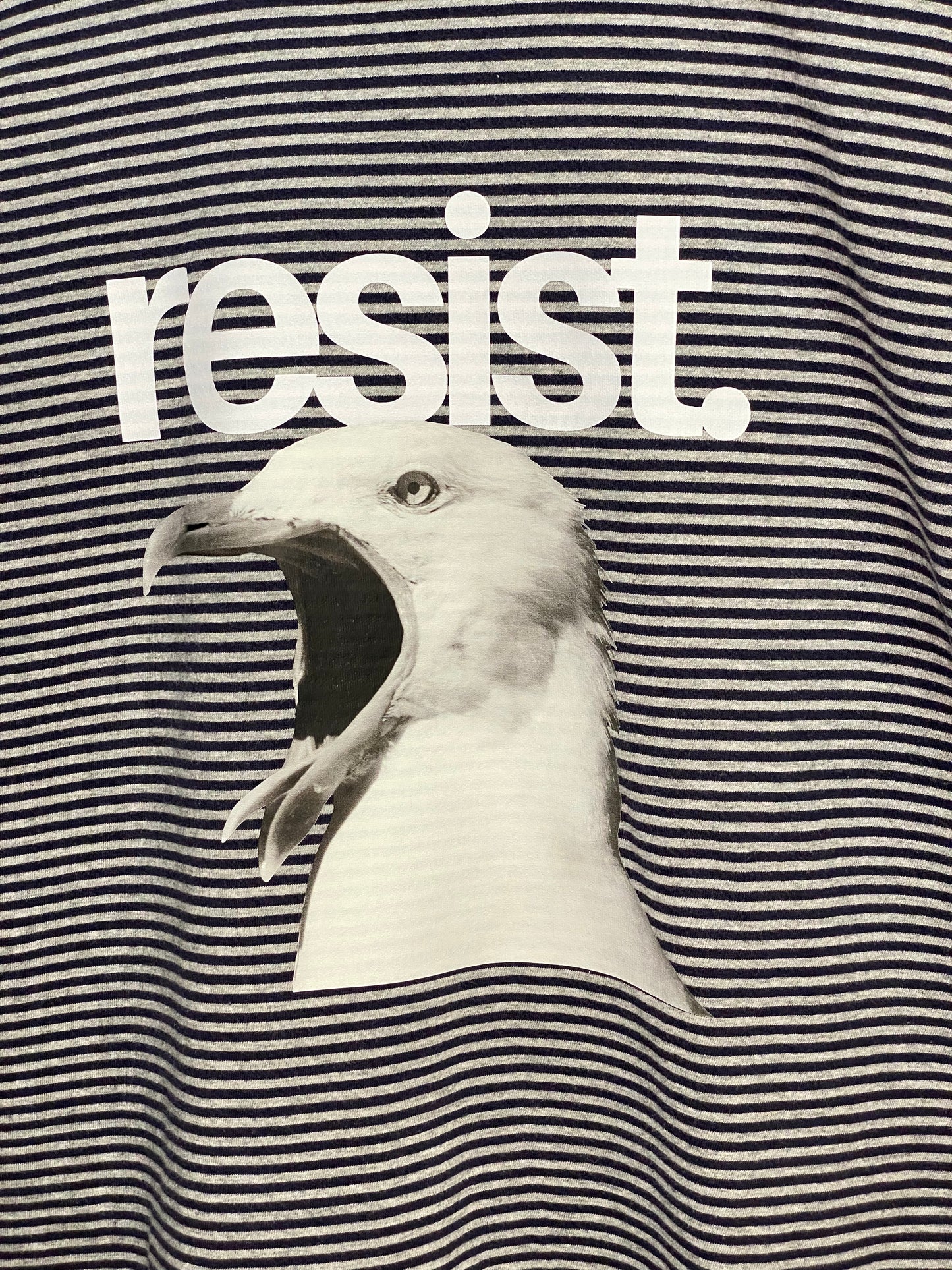 Resist Seagull | T-Shirt | J. Crew | Navy/Gray | Men's Large
