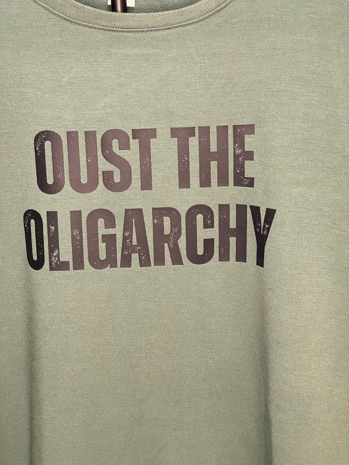 Oust the Oligarchy | T-Shirt | Danskin | Green | Women's Small