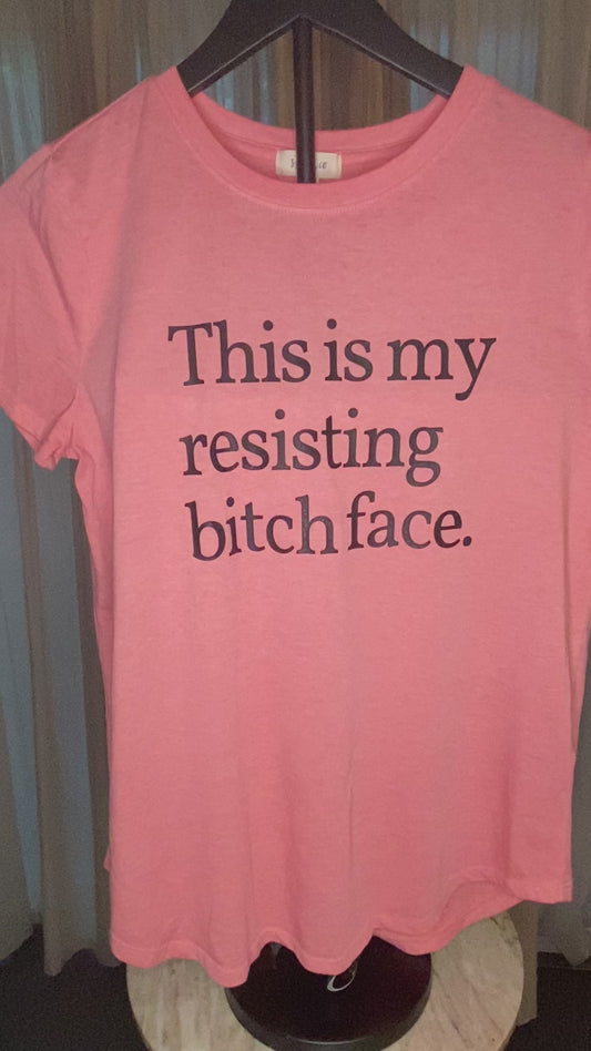 Bitch Face | T-Shirt | Style & Co | Coral | Women's Medium