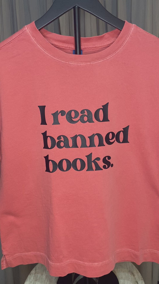 Banned Books | T-Shirt | Old Navy | Coral | Women's Small