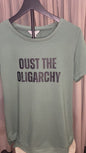 Oust the Oligarchy | T-Shirt | Danskin | Green | Women's Small